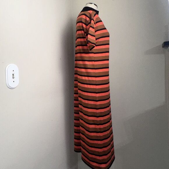 ASOS Knit Dress Stretch Orange Striped Mock Turtle Size  XS - Picture 8 of 9